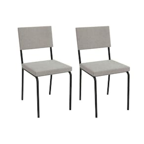 Kit 2 Cadeiras De Cozinha Zaria 2c128 Aço 2 Uni Preto Bouclê Cinza