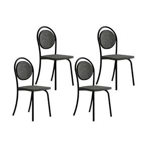 Kit 4 Cadeiras De Cozinha 1738 4 Uni Preto Grafite Preto