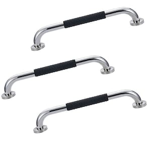 Barra de Apoio Inox 30cm Suporte Antiderrapante Kit 3 unidades Idoso Gestante Cadeirante Banheiro Box Segurança Resistente
