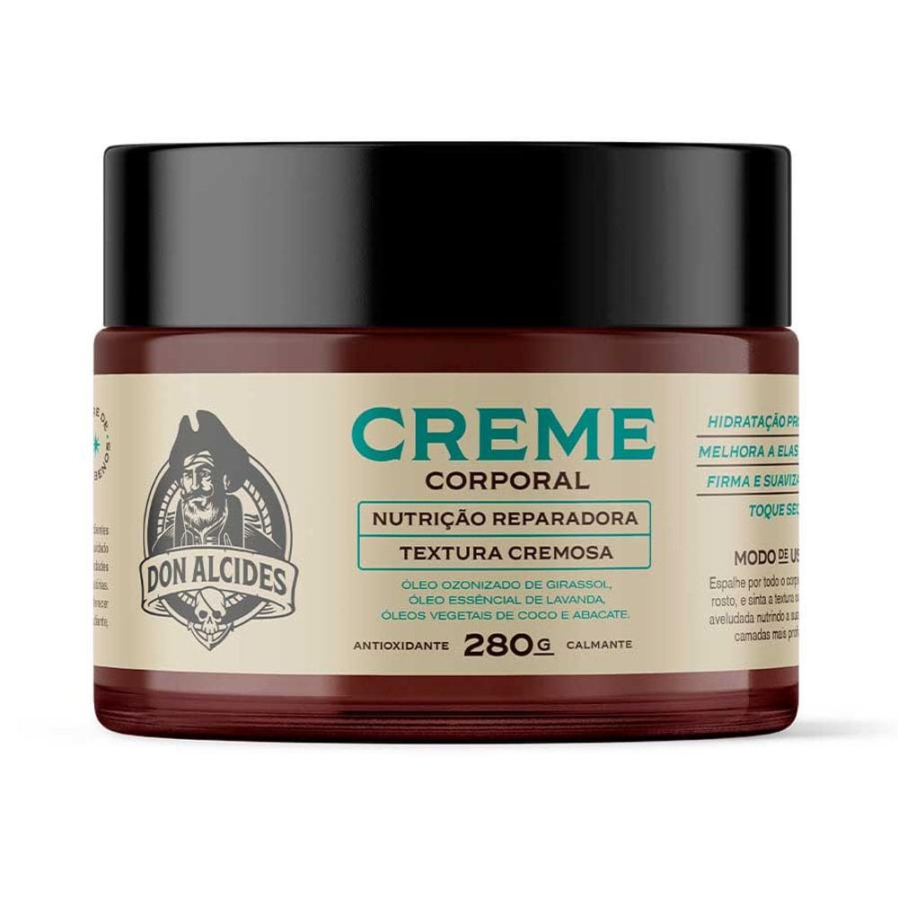 Creme Corporal Masculino Herbal Hidratante Firmador 280g Don Alcides