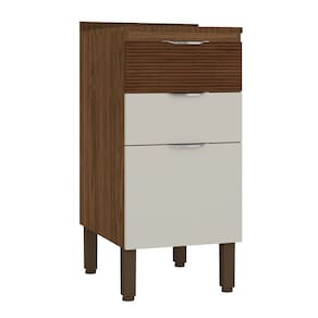 Balcão de Cozinha Com Tampo 40cm Dora K02 Nogueira/Off White - Mpozenato
