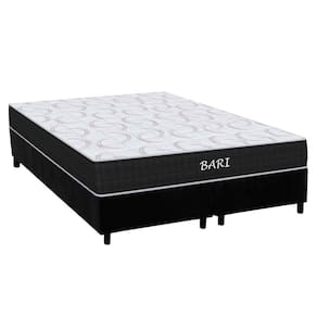Cama Box King: Colchão Espuma D45 Ortho Bari + Base Crc Suede Black (193x203)