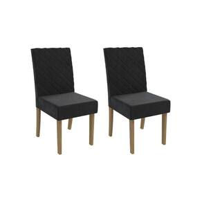 Cadeira De Cozinha 2cad133 Kit 2 Un Canela Suede Preto