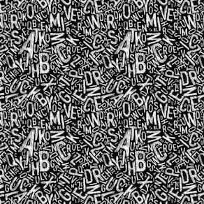 Papel Parede Preto Adesivo Alfabeto Misturado Decorativo