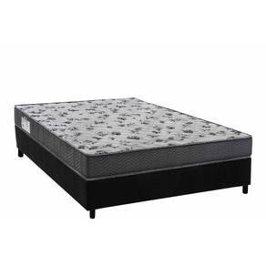 Conjunto Box Casal: Colchão Anatômico Ortobom D33 Iso 100 Ultra Firme + Base Crc Suede Black (138x188)