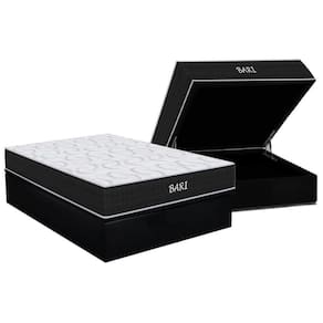 Conjunto Box Baú Casal: Colchão Espuma Ortho D45 Bari + Base Crc Suede Black (138x188)