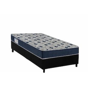 Conjunto Box Solteiro: Colchão Espuma Ortobom D28 Anatômico Iso 60 + Base Crc Suede Black (88x188)