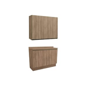 Cozinha Modulada Maxxi 3 Peças 1 Aéreo + 1 Balcão + Complemento C3p10 Nogal