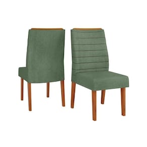 Kit 2 Cadeiras Sala Jantar Ondina 2 Un Freijo Linho Mate Verde