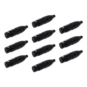 Kit 10 Conector Xlr Canon Femea Preto Csr 1029 Bk Csr