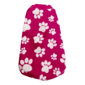 Roupa capa soft para cachorro rosa com patinhas tamanho G