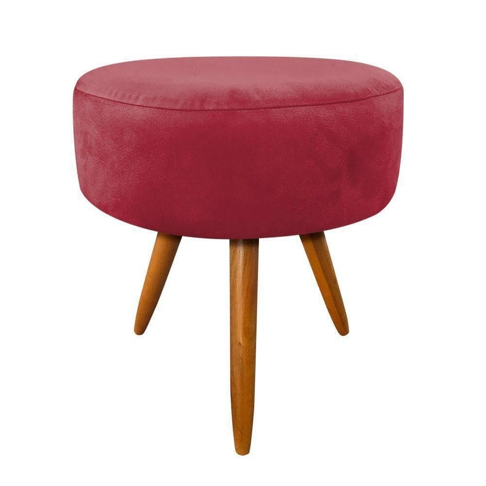 Puff Magnus Redondo Decorativo Pé Palito Rosê