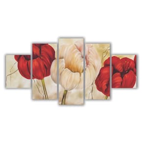Quadros Mosaico Mdf Floral Flores Botões De Rosas 115X60Cm