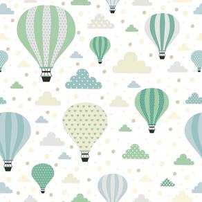 Papel De Parede Adesivo Infantil Balão Verde - 3,0M
