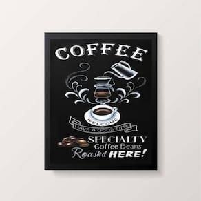 Quadro Decorativo Welcome Coffee 45X34Cm Com Vidro Preta