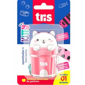 Apontador Com Borracha Gatinho Kitty Rosa Choque