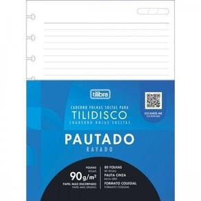 Refil para Tilidisco Universitário Pautado 80 Folhas Tilibra 1770