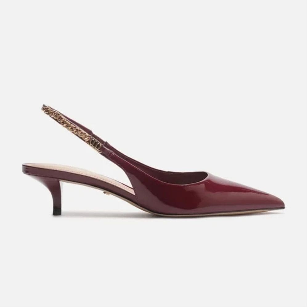 Sandalia Salto Kitten Slingback Corrente Arezzo Feminino