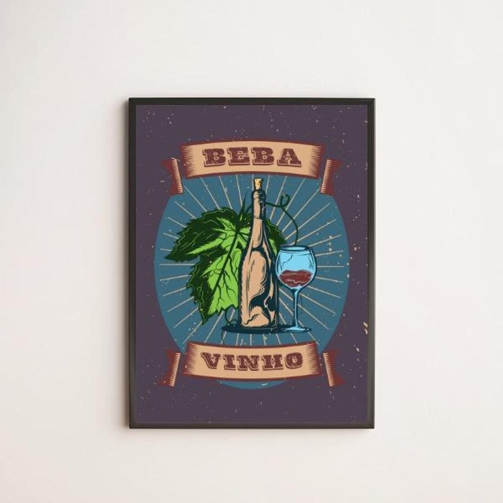 Quadro Decorativo Beba Vinho 33X24Cm - Com Vidro