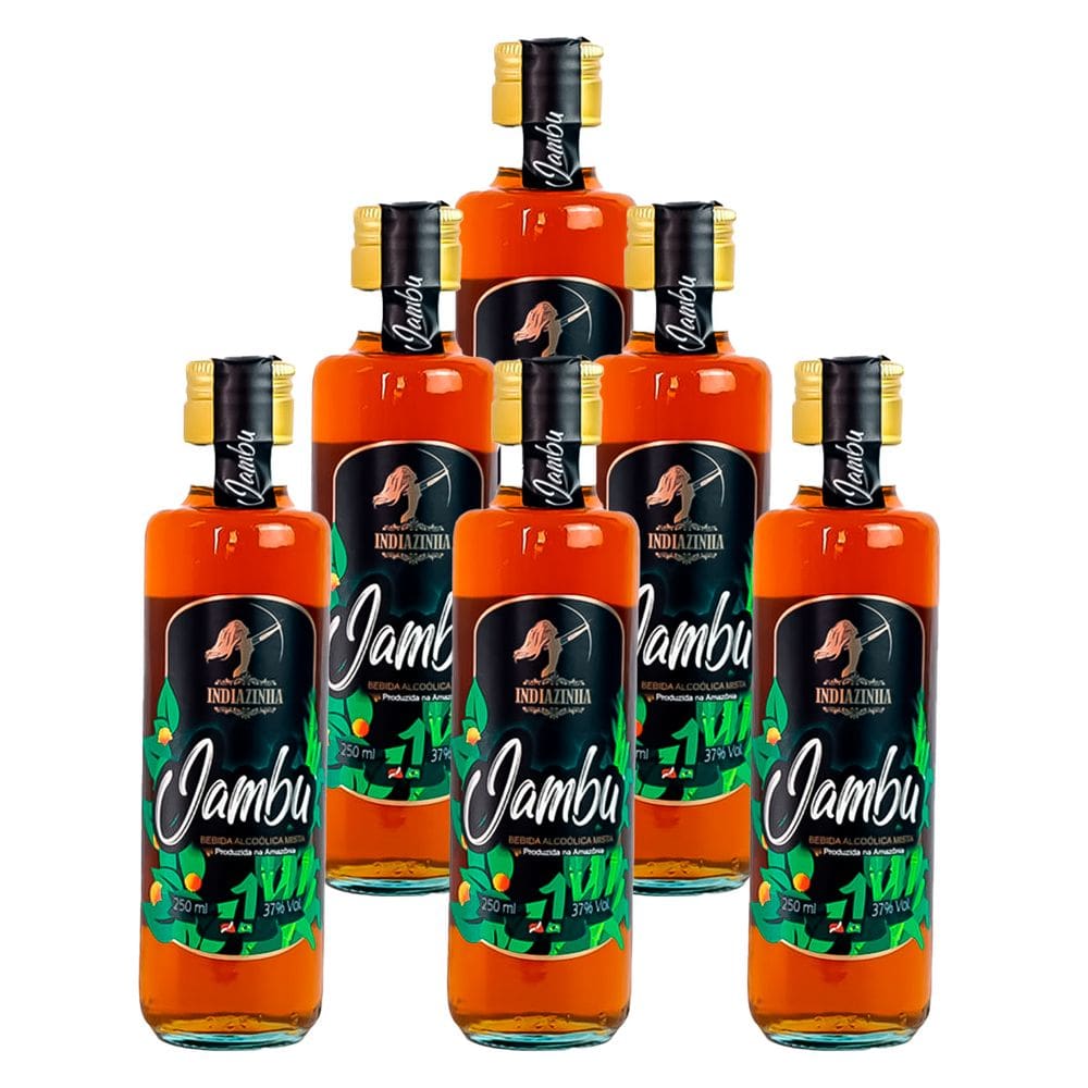 Cachaça Mista de Jambu Indiazinha 250ml 6 Unidades