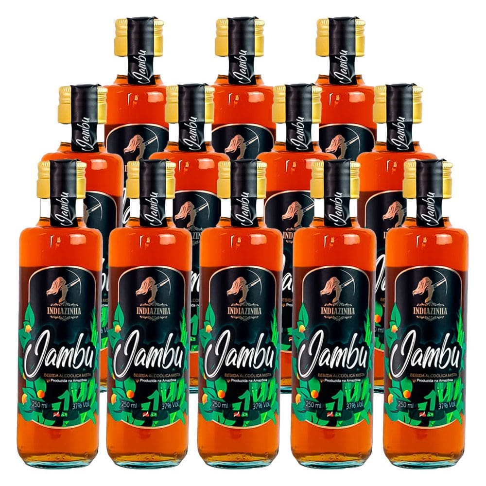 Cachaça Mista de Jambu Indiazinha 250ml 12 Unidades