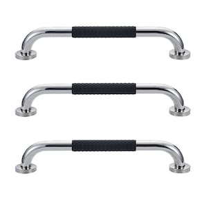Barra de Apoio Inox 40cm Suporte Antiderrapante Idoso Kit 3 unidades Criança Gestante Cadeirante Banheiro Box Segurança