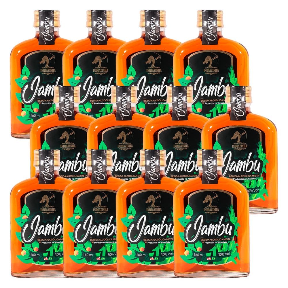 Cachaça Mista de Jambu Indiazinha 160ml 12 Unidades