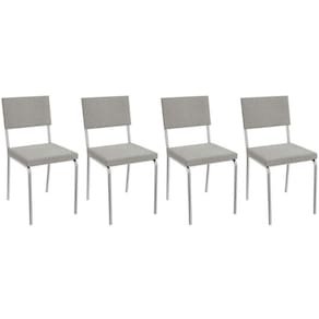 Kit 4 Cadeiras De Cozinha Zaria 2c128 4 Un Cromada Boucle Cinza