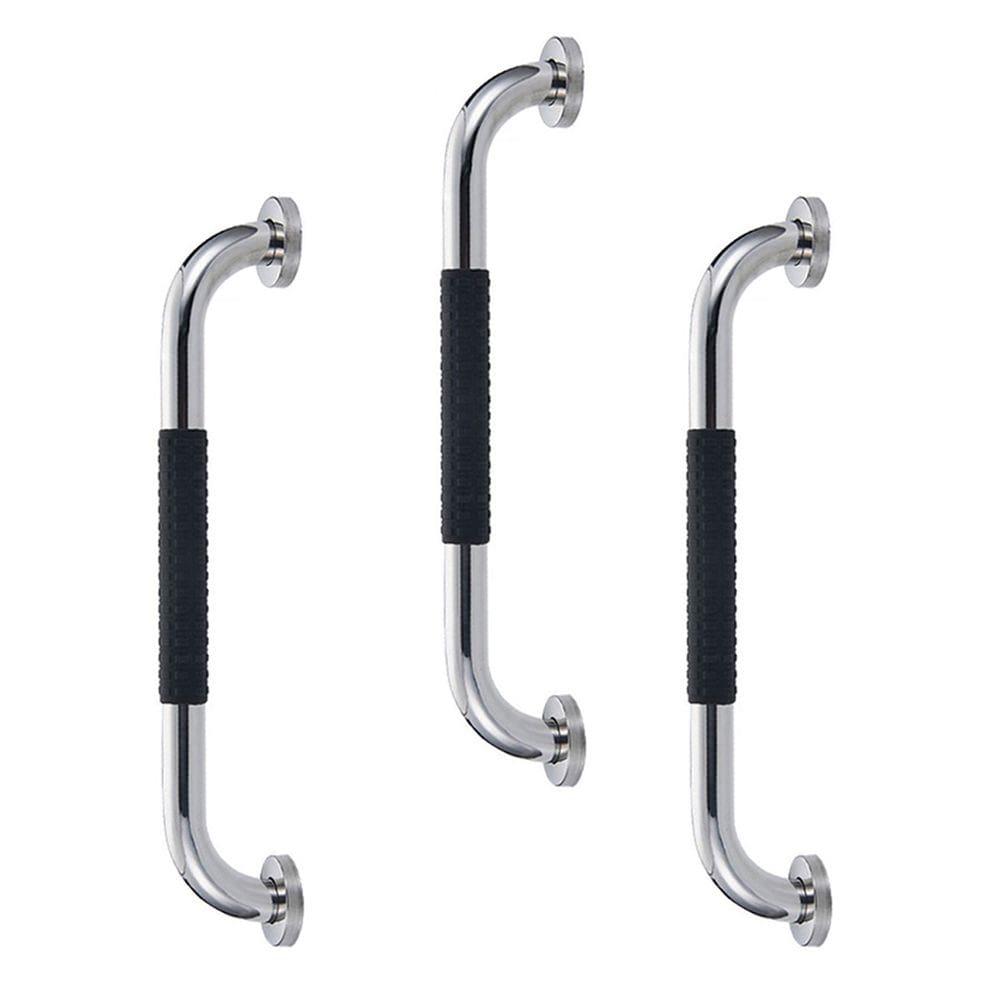 Barra de Apoio 40cm Inox Suporte Antiderrapante Kit 3 unidades Banheiro Box Criança Idoso Cadeirante Gestante Proteçao Segurança Acessibilidade