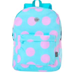 Mochila de Costas Feminina Juvenil Básica Bolinhas Cor Verde