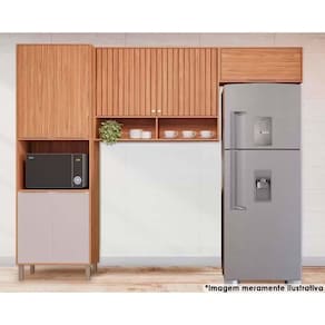 Kit Cozinha Modulada 3 Peças Divina 2aéreos+ 1 Paneleiro Cz045 Freijó Off White