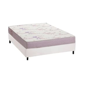 Conjunto Box Viúva: Colchão Espuma Ortobom D20 Physical Resistente + Base Crc Courano White (128x188)