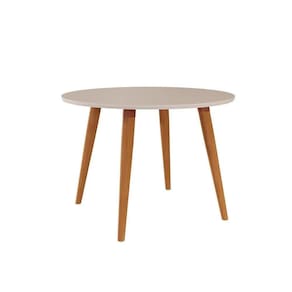 Mesa Para Cozinha Dani Wood Com Tampo Madeirado 110cm Madeirado Off White Cimol