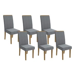 Cadeira Sala De Jantar 2cad142fr Kit 6 Un Freijo Linho Cinza A018
