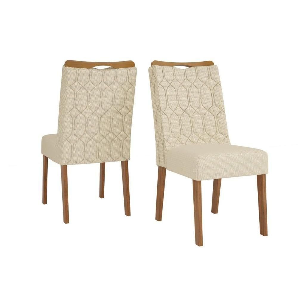 Kit 2 Cadeiras Sala Jantar Bia Freijo Linho Neve Bege