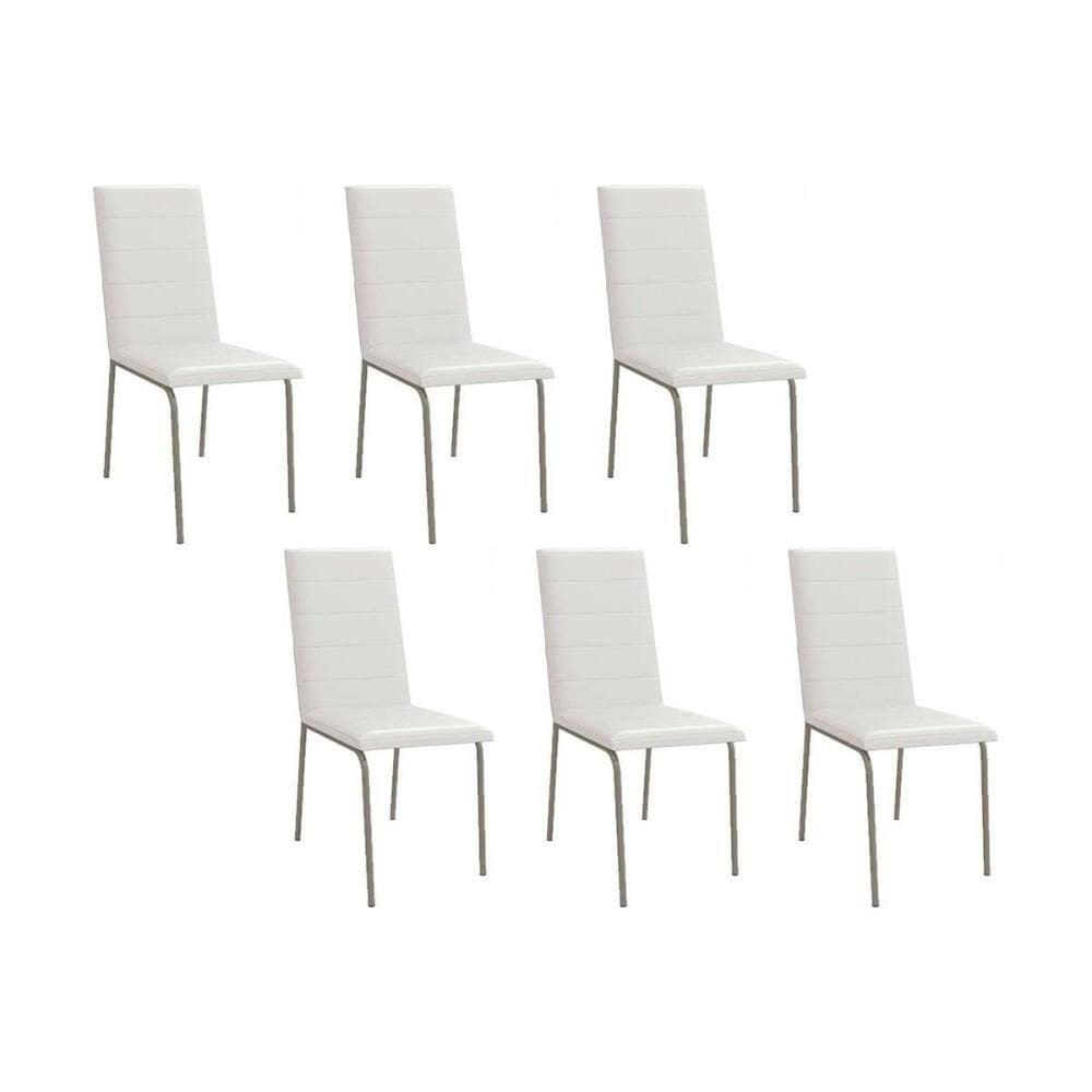 Kit 6 Cadeiras Sala Jantar Amsterdã C091 6 Un Niquel Branco 106
