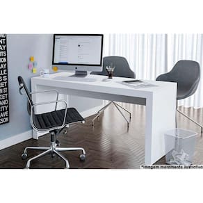 Mesa De Computador Solteiro Office Branco Politorno