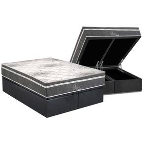 Conjunto Box Baú Queen: Colchão Molas Polar Superlastic Safira + Base Crc Suede Gray (158x198)