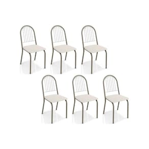 Kit 6 Cadeiras Sala Jantar Noruega C077 6 Un Niquel Branco 106