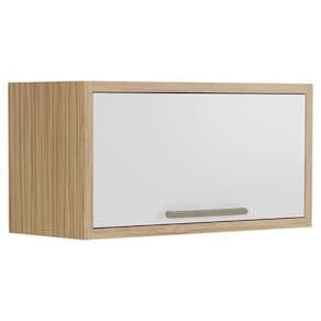Módulo Cozinha Ronipa Syrah Armário Geladeira Com 1 Porta Basculante 80cm Amendoa Off White Ronipa