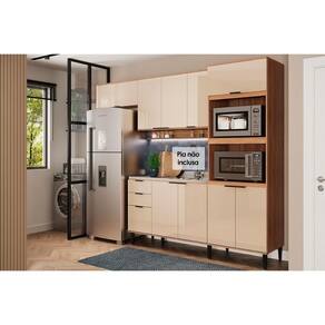 Cozinha Completa 4 Peças Alpha 2 Aéreos 1 Balcão 1 Torre Quente C4p71 Freijó Off White