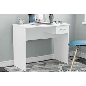 Mesa Computador Casal Arapei Com 1 Gaveta Branco Politorno