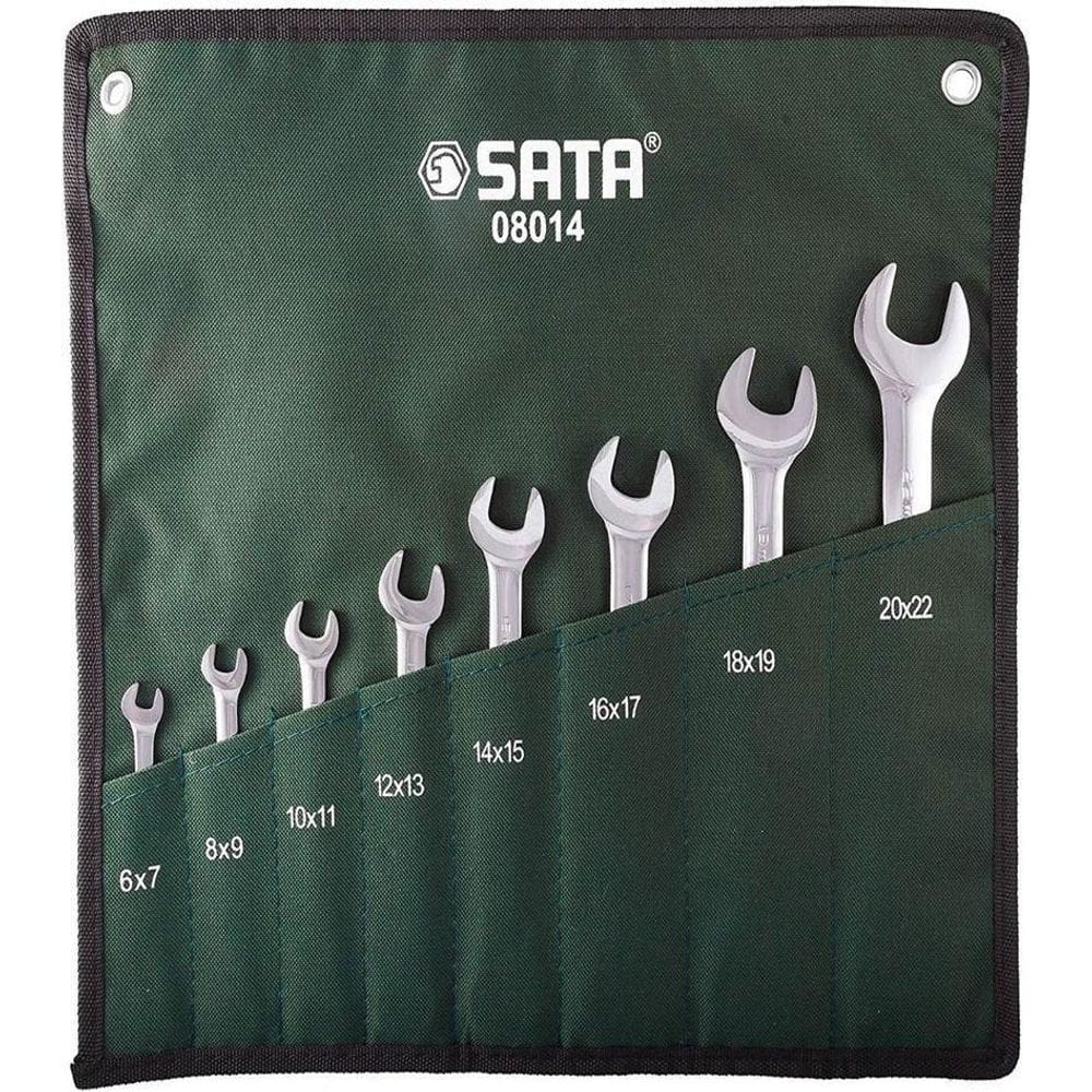 Jogo Chave Fixa De 6X7 A 20X22Mm Com 8 Peças Sata St08014Sj