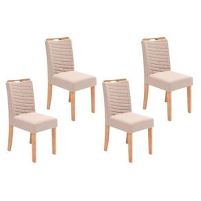 Cadeira De Cozinha Julia Kit 4 Un Cedro Suede Kraft