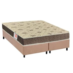 Cama Box Queen: Colchão Espuma D33 Ortho Comfortpedic + Base Crc Suede Clean (158x198)