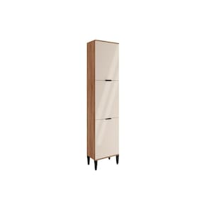 Paneleiro De Cozinha Modulado Alpha 2510 Com 3 Portas 50cm Freijó Off White