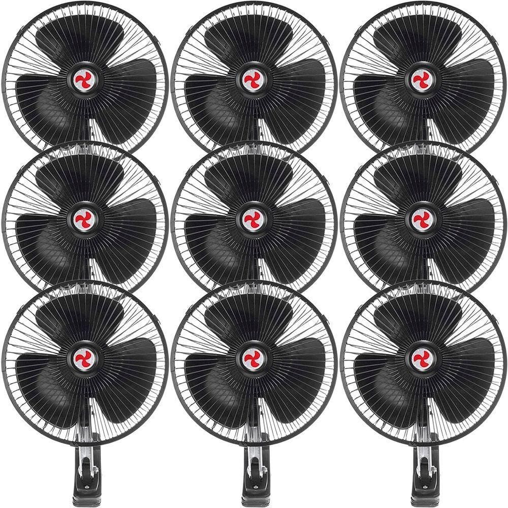 Kit 9 Mini Ventilador Veicular Carro Ônibus Caminhão De 20cm