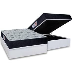 Cama Box Baú Casal: Colchão Anatômico Ortho Foggia Sogni Unic Face + Base Crc Courano White (138x188)