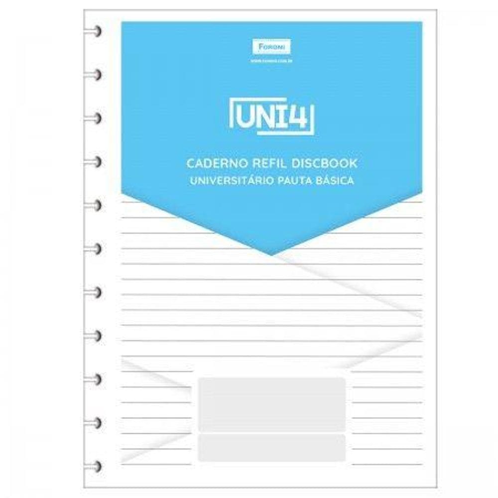 Refil para Discbook Universitário Pauta Básica 60 Folhas Foroni 6145