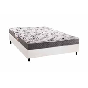 Conjunto Box Casal: Colchão Espuma Herval D28 - Ag65 Ortopedic Black + Base Crc Courano White (138x188)